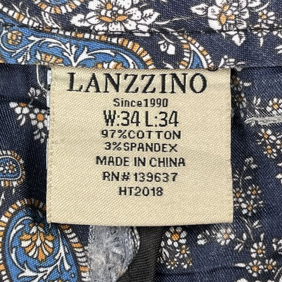 Lanzzino Gray Checkered Men' dress pants size 34x34 - Picture 3 of 10